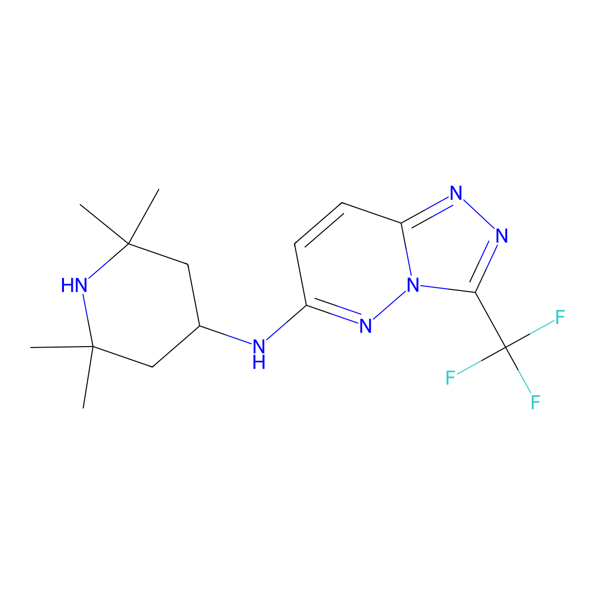 N-(2,2,6,6-tetramethylpiperidin-4-yl)-3-(trifluoromethyl)[1,2,4]triazolo[4,3-b]pyridazin-6-amine molecular structure, CAS 1061348-41-1