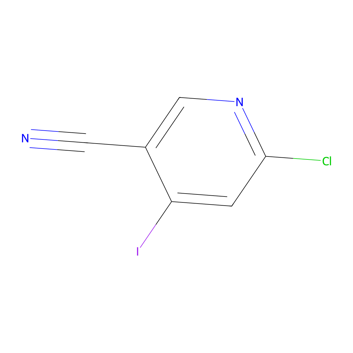 6-Chloro-4-iodopyridine-3-carbonitrile molecular structure, CAS 1061357-83-2