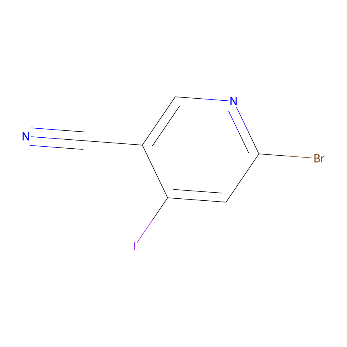 6-Bromo-4-iodonicotinonitrile molecular structure, CAS 1061357-87-6