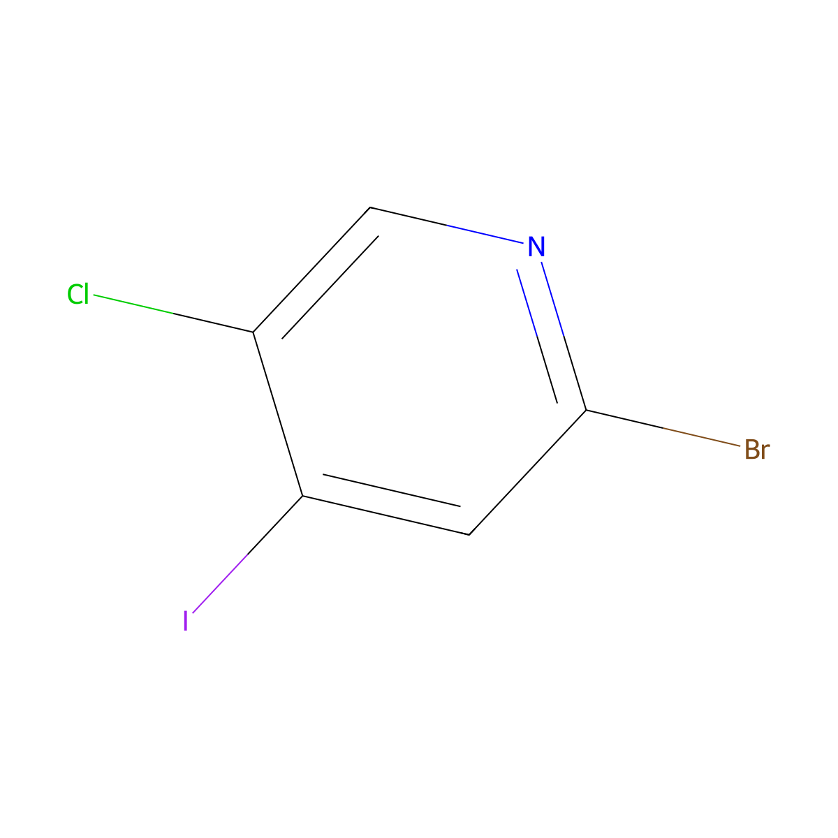 2-Bromo-5-chloro-4-iodopyridine molecular structure, CAS 1061357-88-7