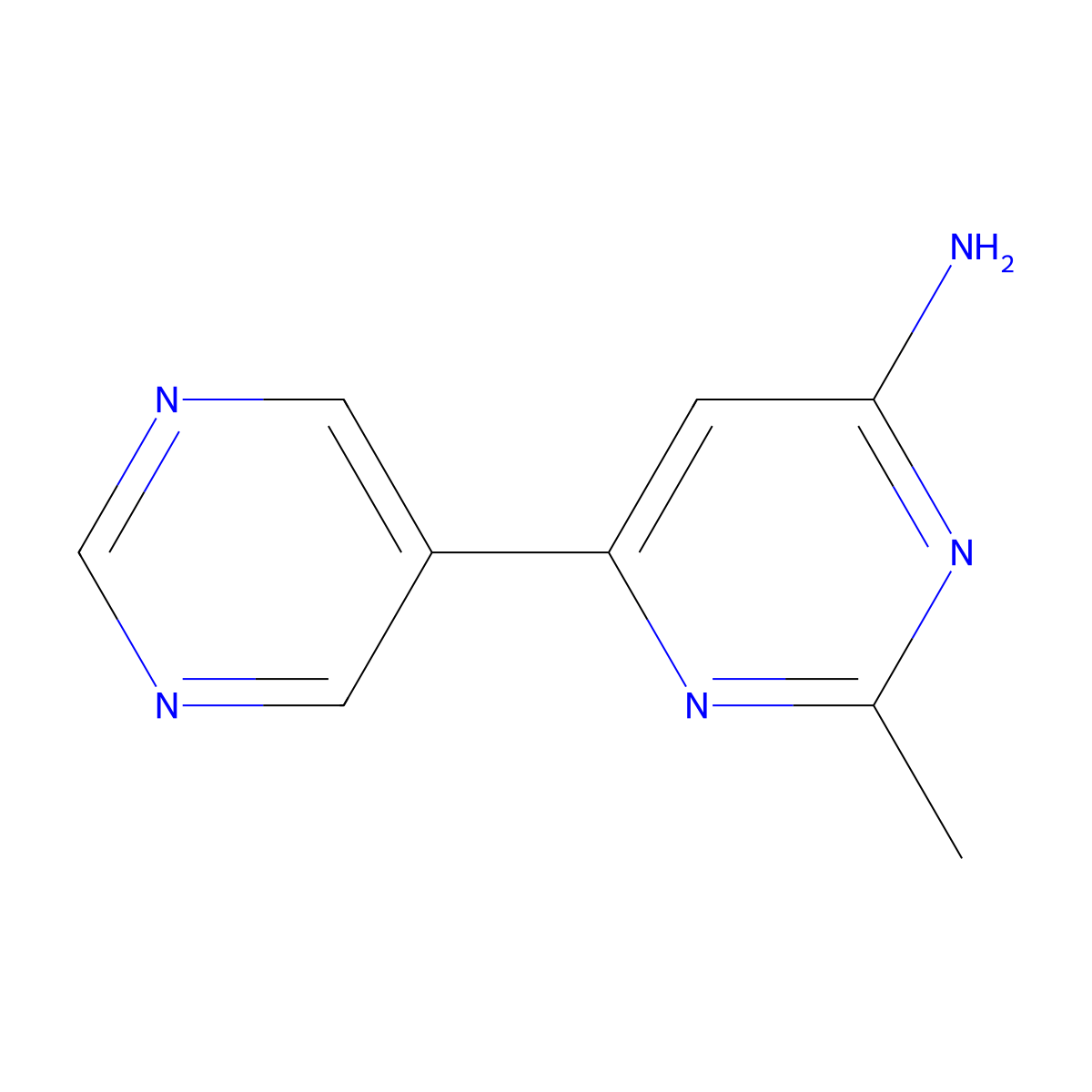 4-Amino-2-methyl-6-(5-pyrimidyl)pyrimidine molecular structure, CAS 1061357-99-0