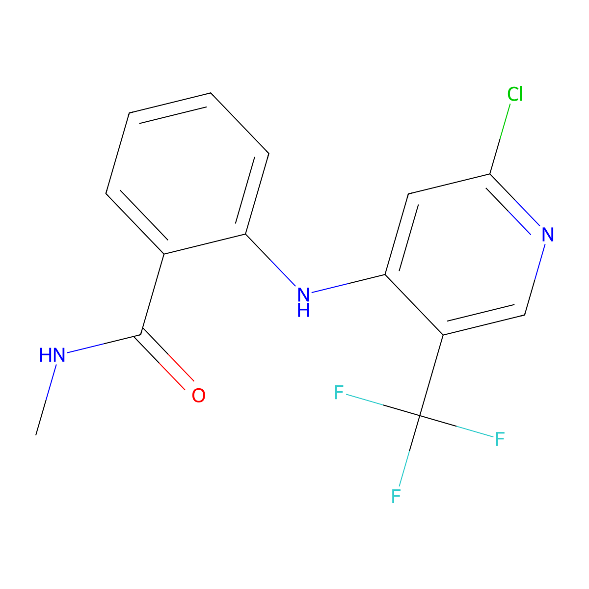 2-[2-Chloro-5-(trifluoromethyl)pyridin-4-ylamino]-N-methylbenzamide molecular structure, CAS 1061358-71-1