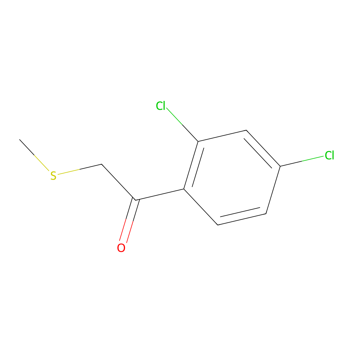1-(2,4-Dichlorophenyl)-2-(methylsulfanyl)ethan-1-one molecular structure, CAS 106136-95-2