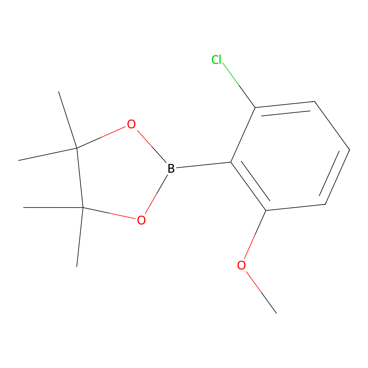 2-(2-Chloro-6-methoxyphenyl)-4,4,5,5-tetramethyl-1,3,2-dioxaborolane molecular structure, CAS 1061367-22-3