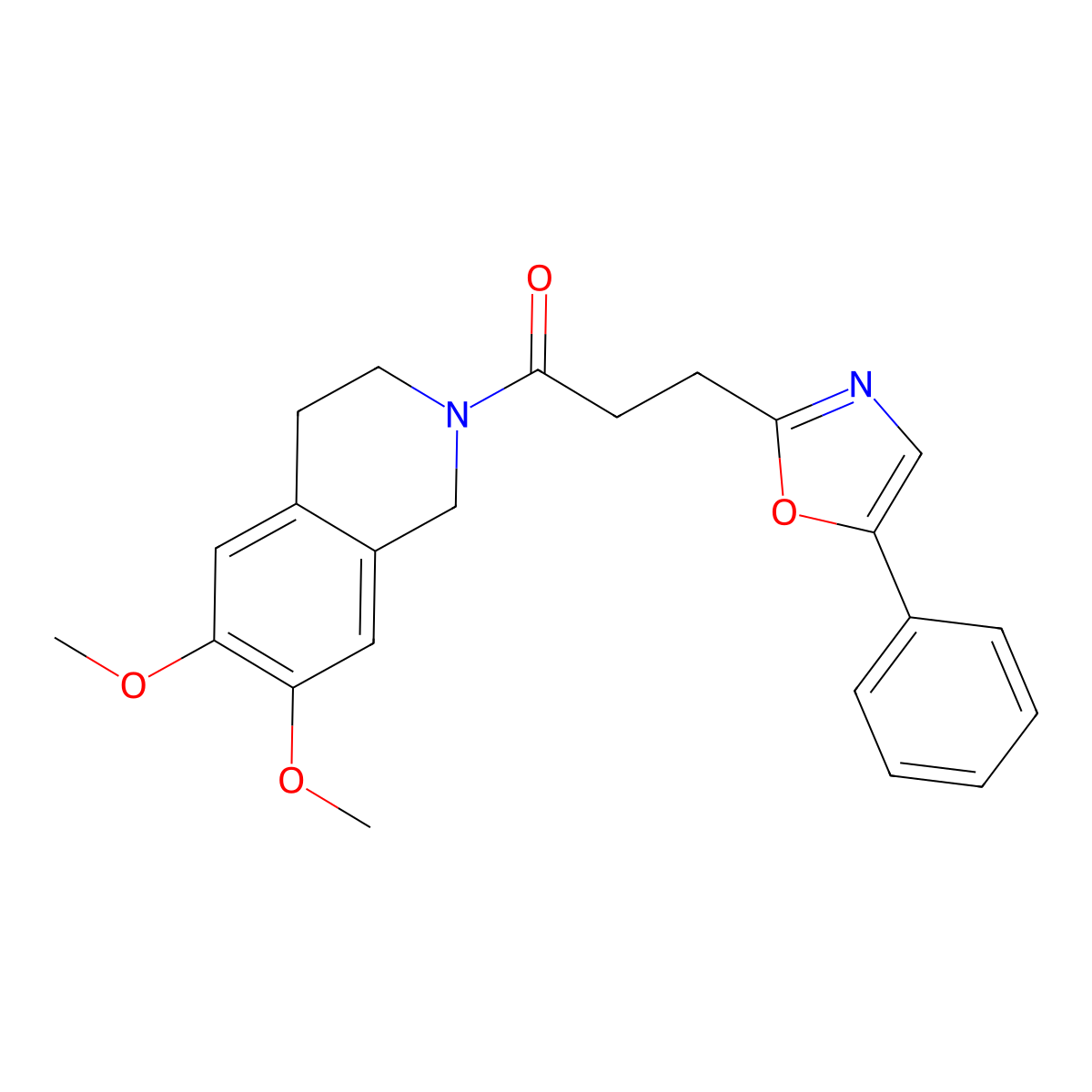 1-(6,7-dimethoxy-3,4-dihydroisoquinolin-2(1H)-yl)-3-(5-phenyl-1,3-oxazol-2-yl)propan-1-one molecular structure, CAS 1061409-21-9