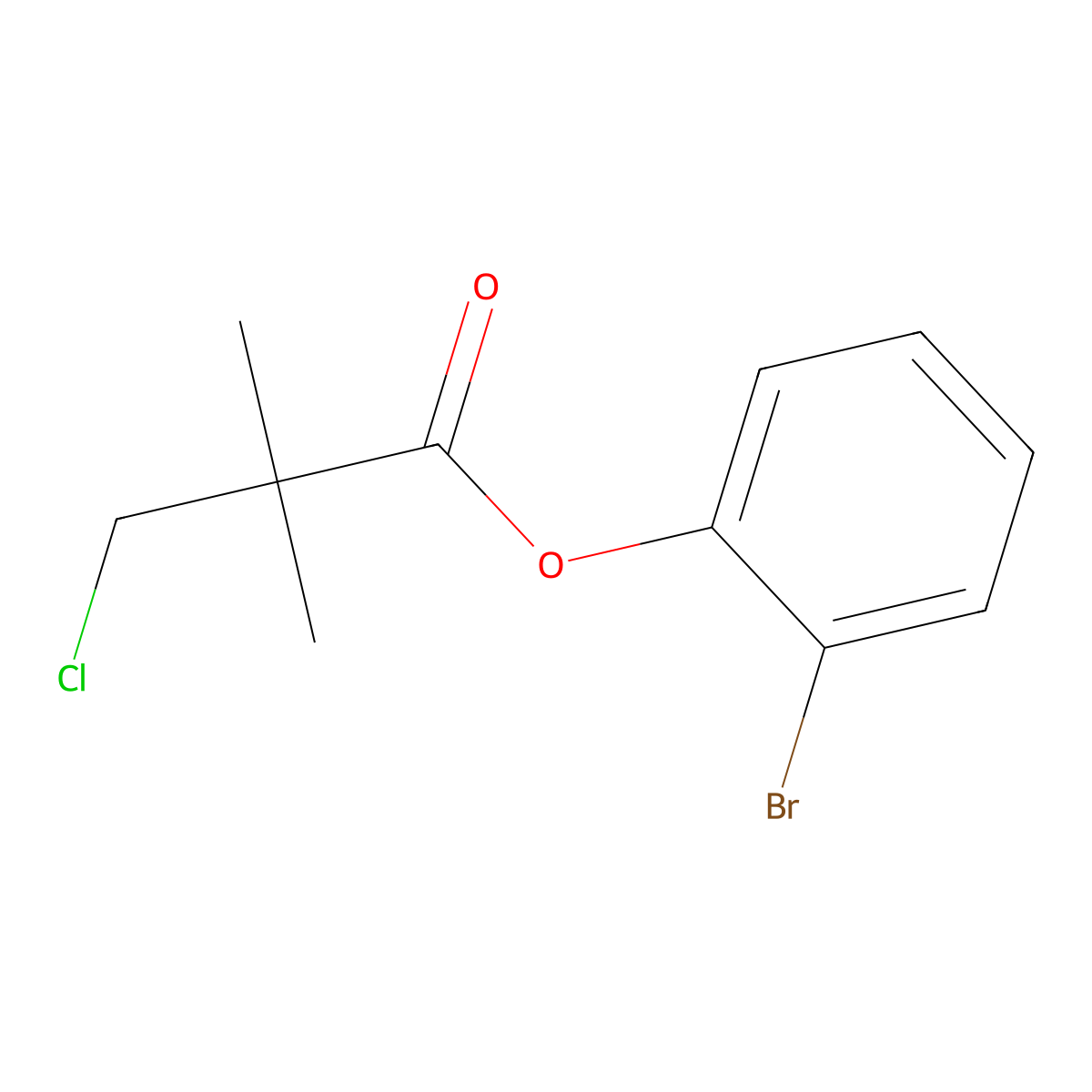 2-Bromophenyl 3-chloro-2,2-dimethylpropanoate molecular structure, CAS 106141-11-1