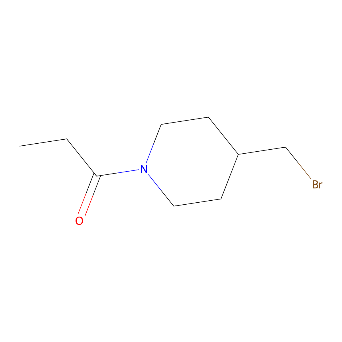 1-(4-(Bromomethyl)piperidin-1-yl)propan-1-one molecular structure, CAS 1061458-51-2