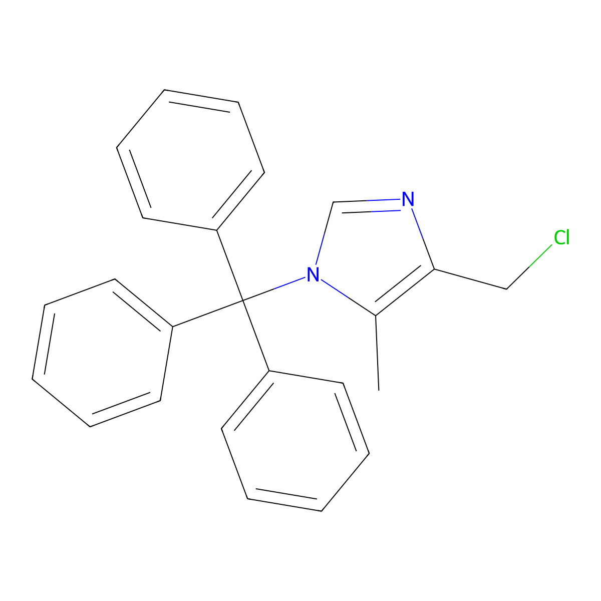4-(Chloromethyl)-5-methyl-1-trityl-1H-imidazole molecular structure, CAS 106147-85-7