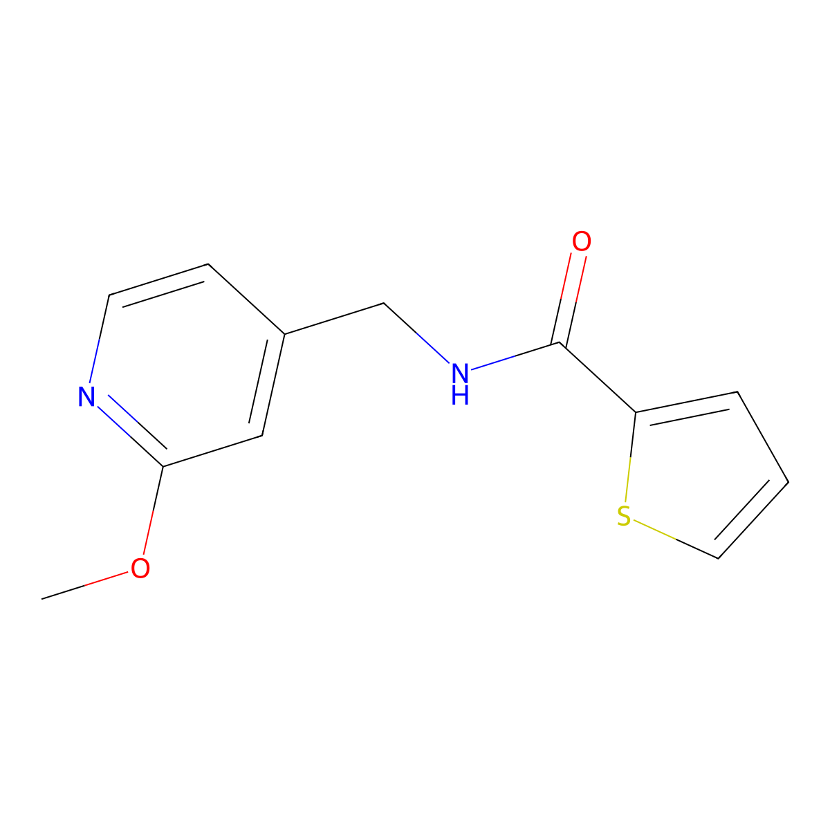 n-((2-Methoxypyridin-4-yl)methyl)thiophene-2-carboxamide molecular structure, CAS 1061487-62-4