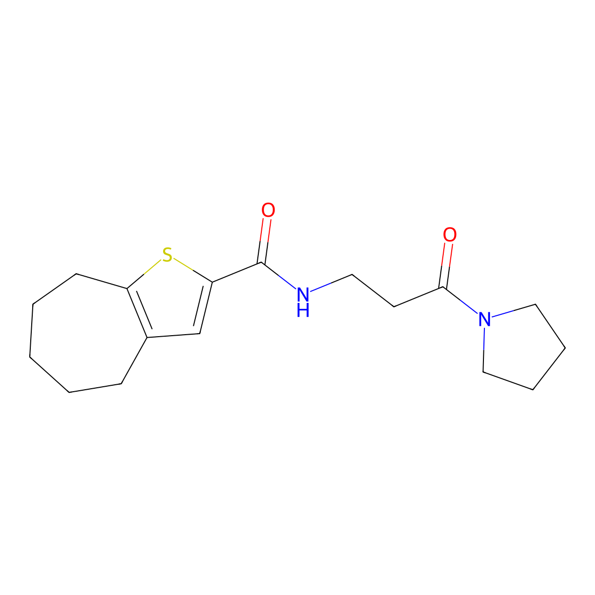 N-(3-Oxo-3-pyrrolidin-1-ylpropyl)-5,6,7,8-tetrahydro-4H-cyclohepta[B]thio+ molecular structure, CAS 1061503-78-3