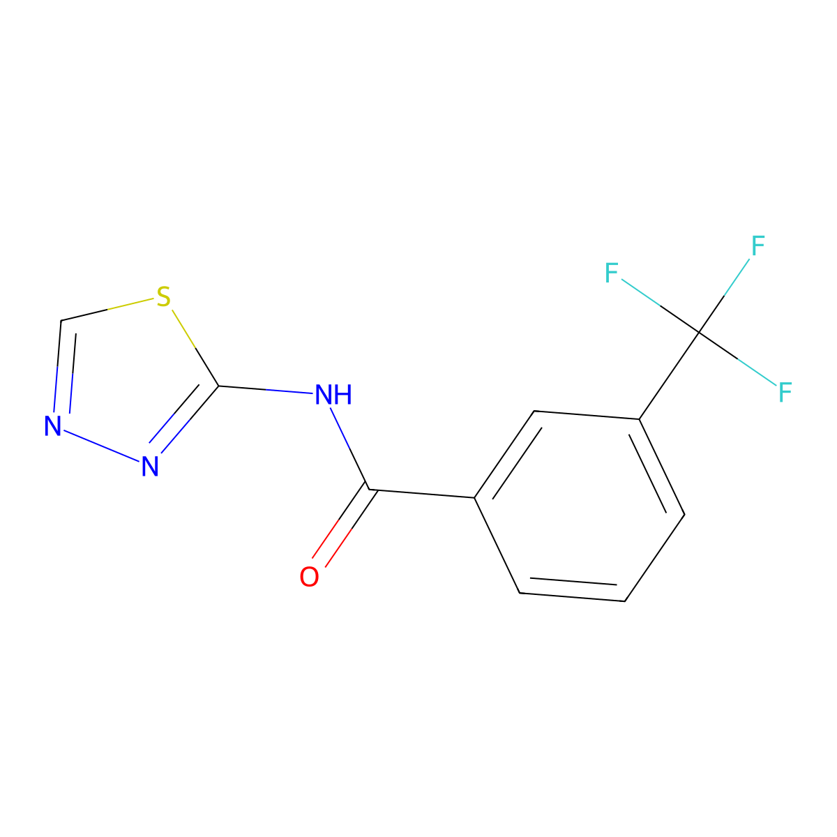 N-(1,3,4-thiadiazol-2-yl)-3-(trifluoromethyl)benzamide molecular structure, CAS 1061504-35-5