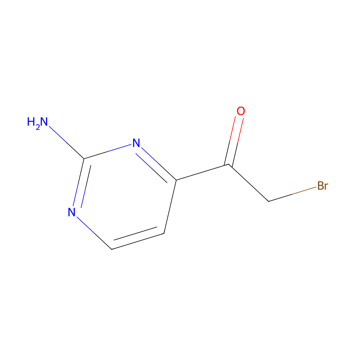 1-(2-Aminopyrimidin-4-yl)-2-bromoethanone molecular structure, CAS 106157-91-9