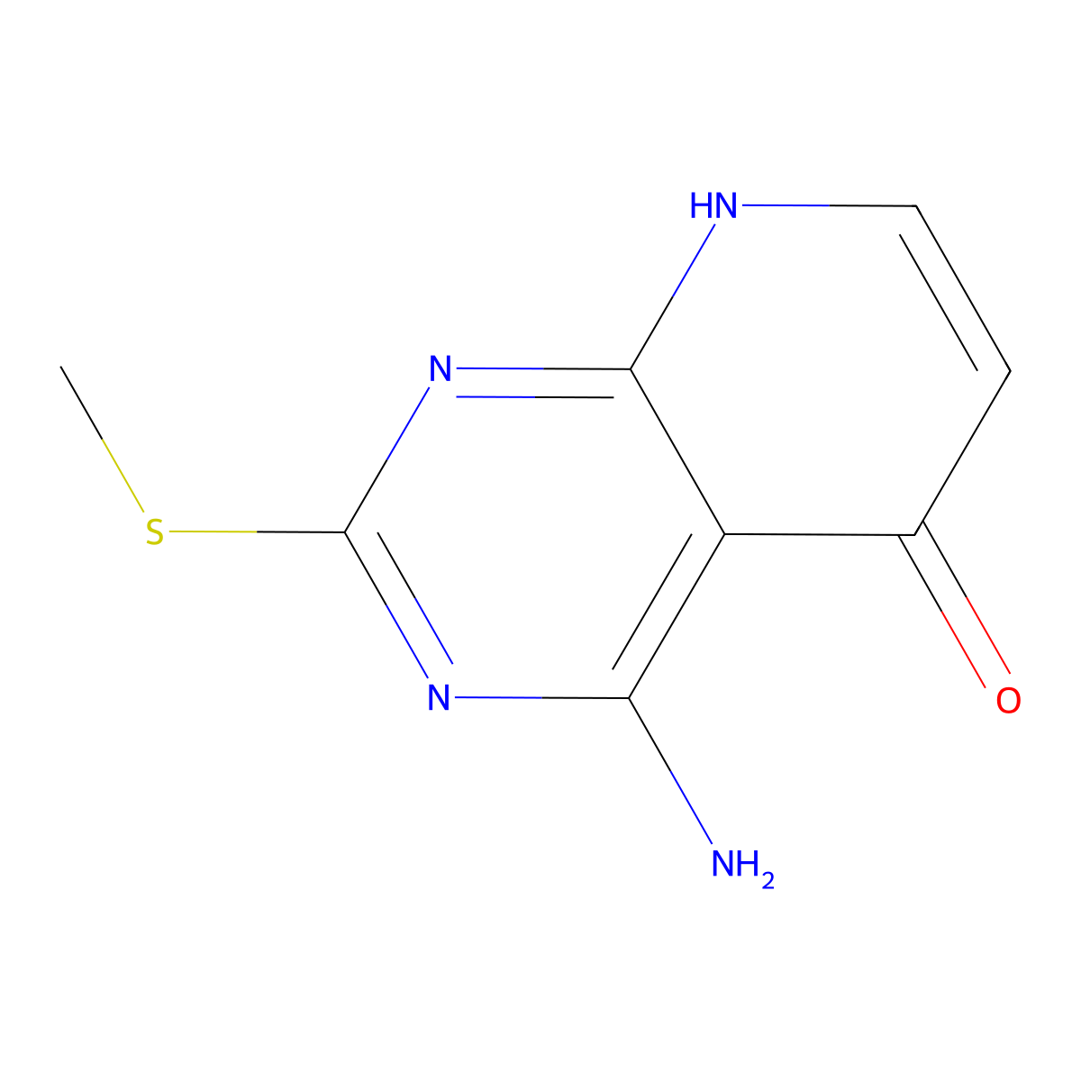 4-Amino-2-(methylthio)pyrido[2,3-D]pyrimidin-5(8H)-one molecular structure, CAS 106157-97-5