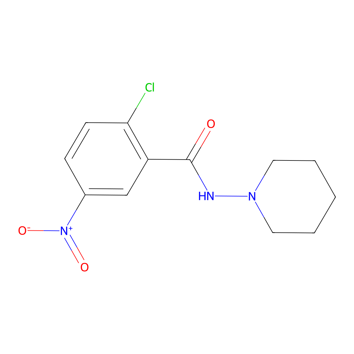 Benzamide, 2-chloro-5-nitro-N-1-piperidinyl- molecular structure, CAS 106157-99-7