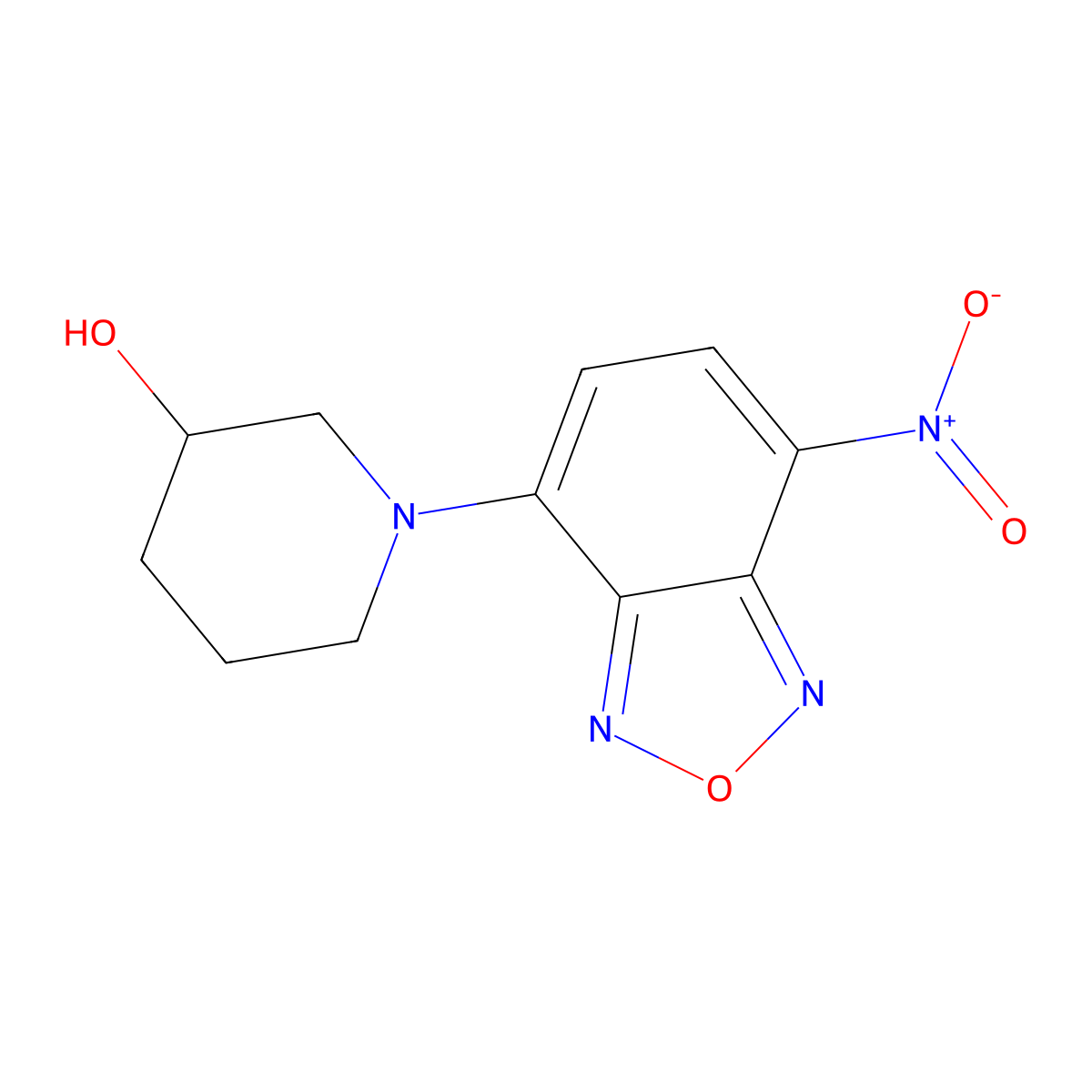 1-(7-Nitrobenzo[c][1,2,5]oxadiazol-4-yl)piperidin-3-ol molecular structure, CAS 1061583-09-2