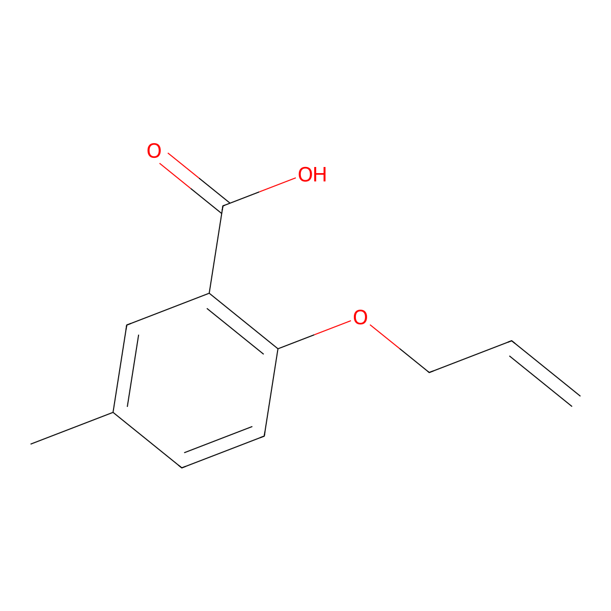 2-Allyloxy-5-methyl-benzoic acid molecular structure, CAS 1061592-06-0