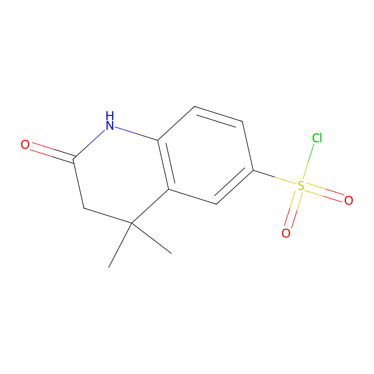 4,4-Dimethyl-2-oxo-1,2,3,4-tetrahydroquinoline-6-sulfonyl chloride molecular structure, CAS 1061596-54-0