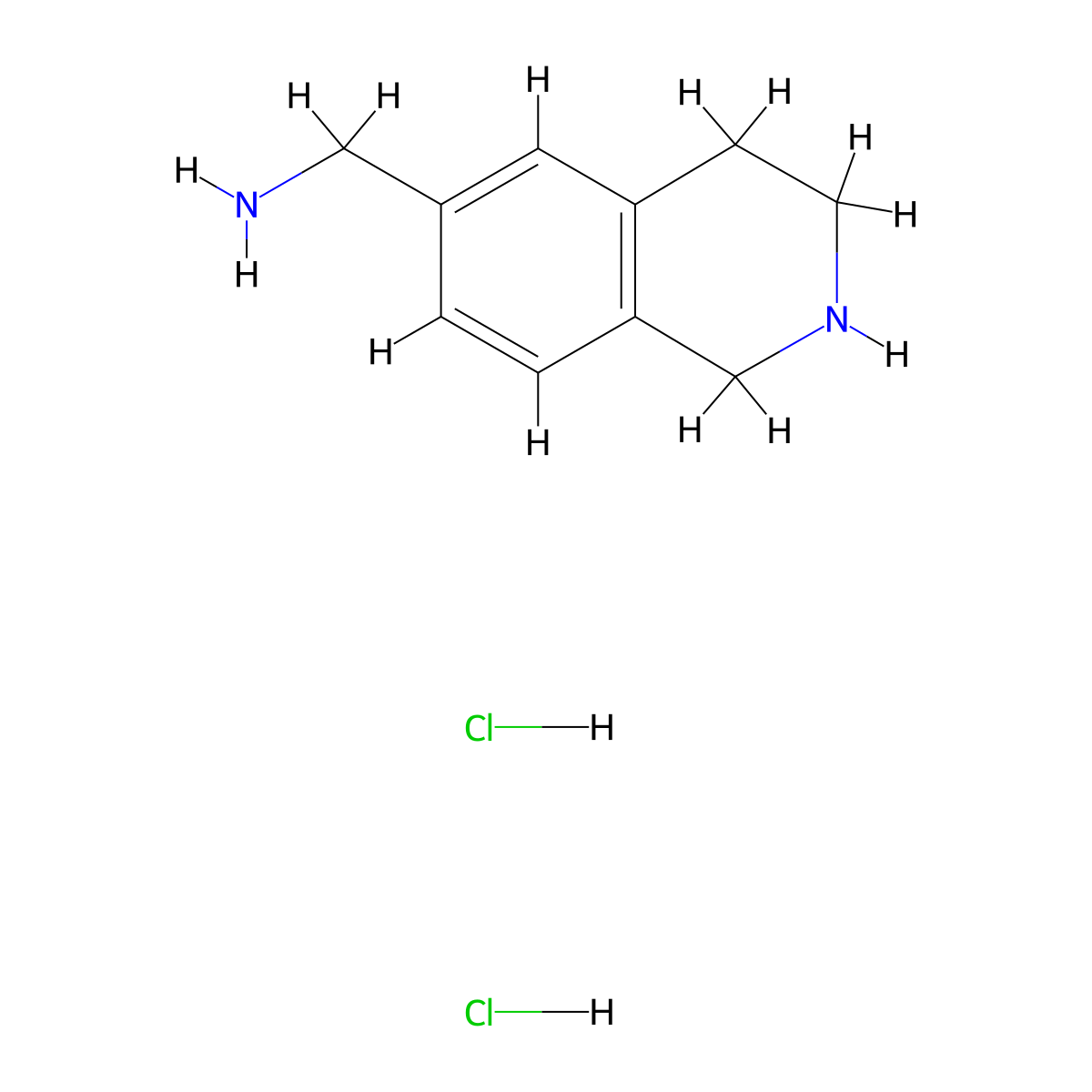 1-(1,2,3,4-Tetrahydroisoquinolin-6-yl)methanamine dihydrochloride molecular structure, CAS 1061600-13-2