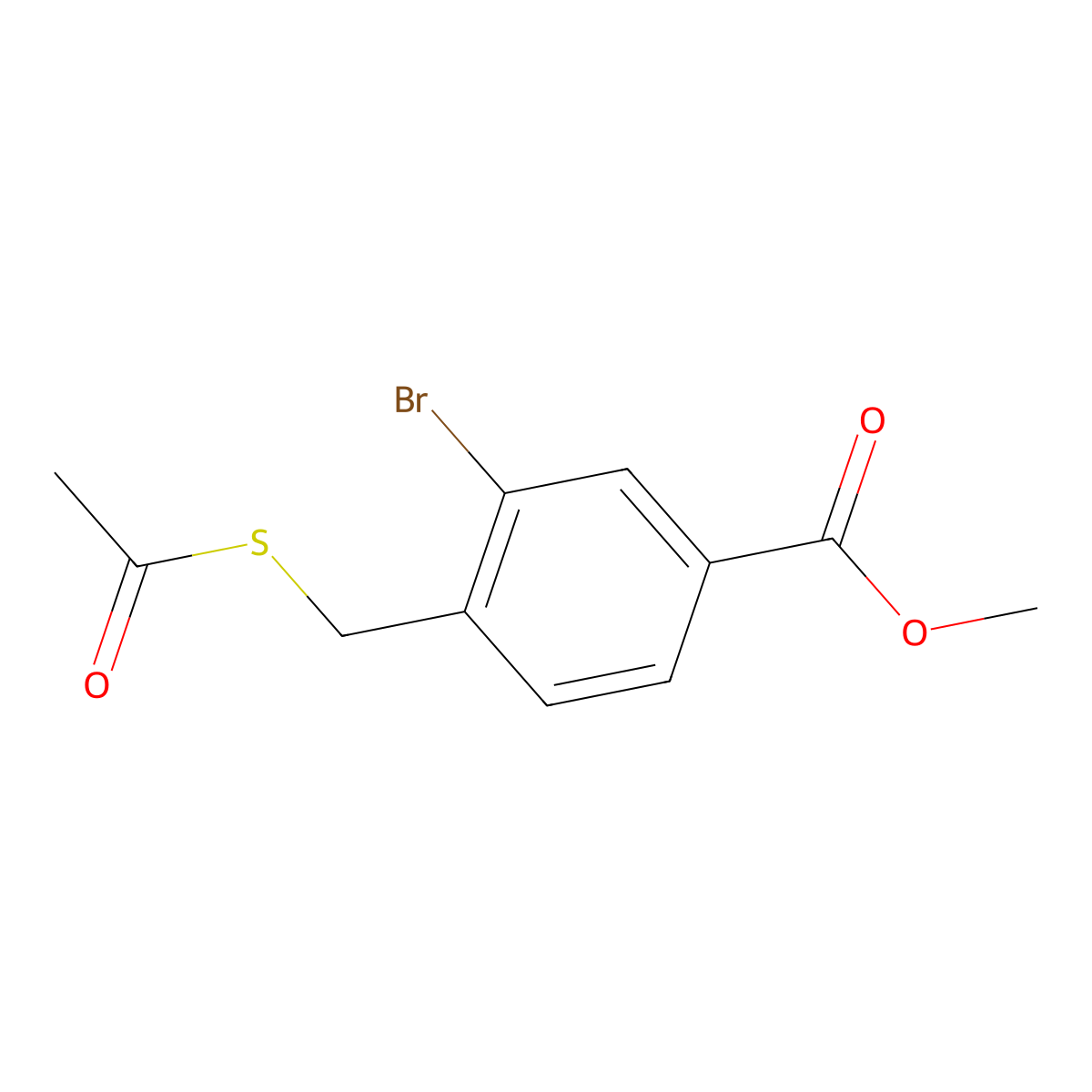 Methyl4-[(acetylsulfanyl)methyl]-3-bromobenzoate molecular structure, CAS 1061617-76-2