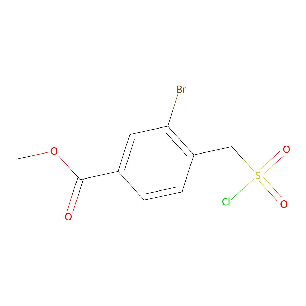 Methyl 3-bromo-4-[(chlorosulfonyl)methyl]benzoate molecular structure, CAS 1061617-77-3