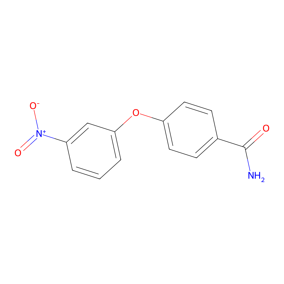 4-(3-Nitrophenoxy)benzamide molecular structure, CAS 106164-01-6
