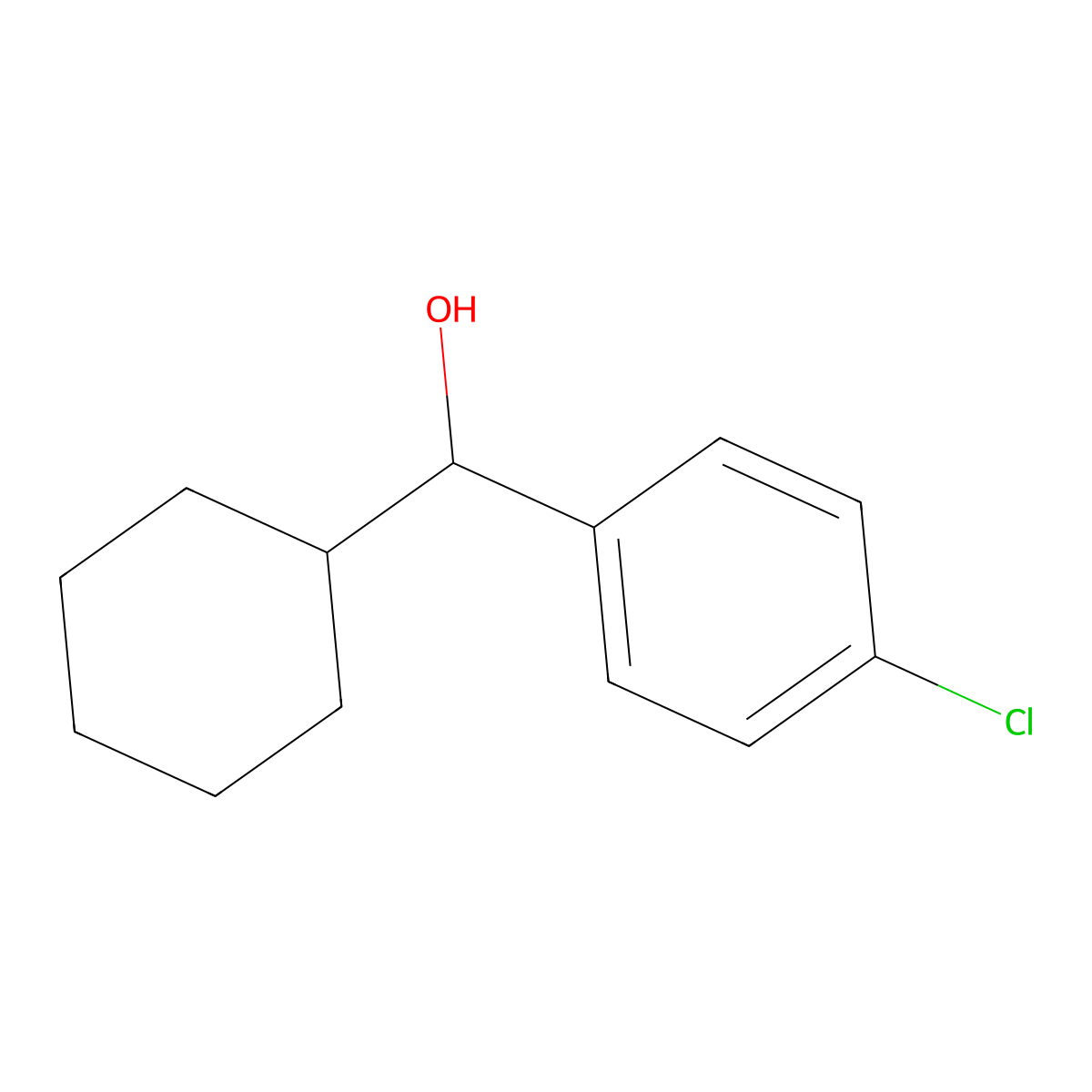(4-Chlorophenyl)(cyclohexyl)methanol molecular structure, CAS 106165-42-8