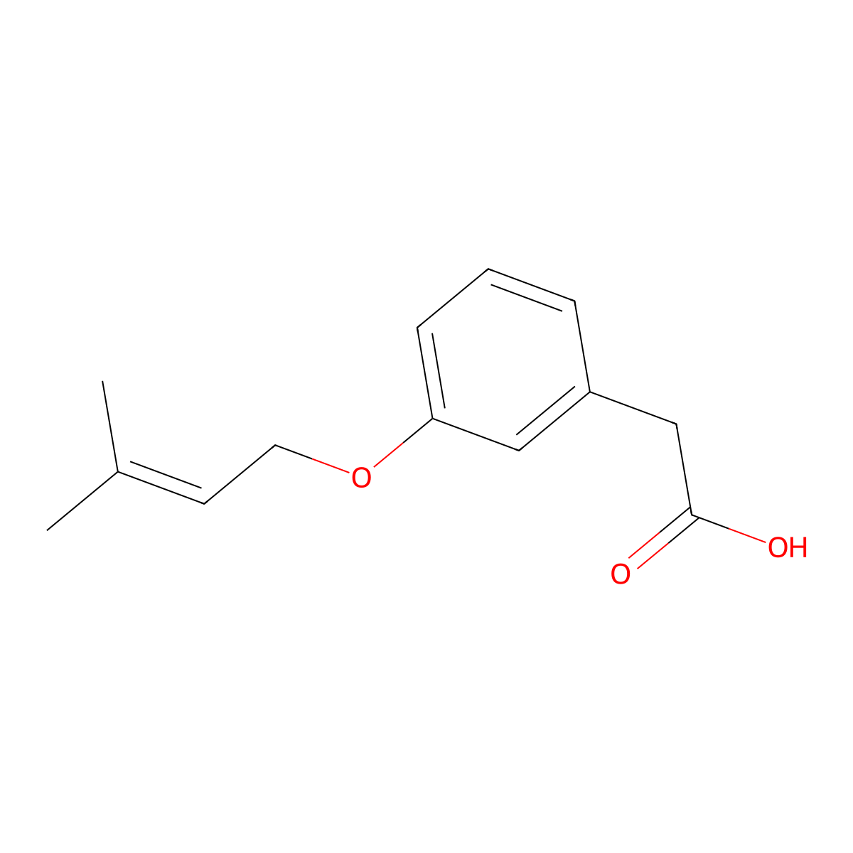 2-{3-[(3-Methylbut-2-en-1-yl)oxy]phenyl}acetic acid molecular structure, CAS 1061652-65-0