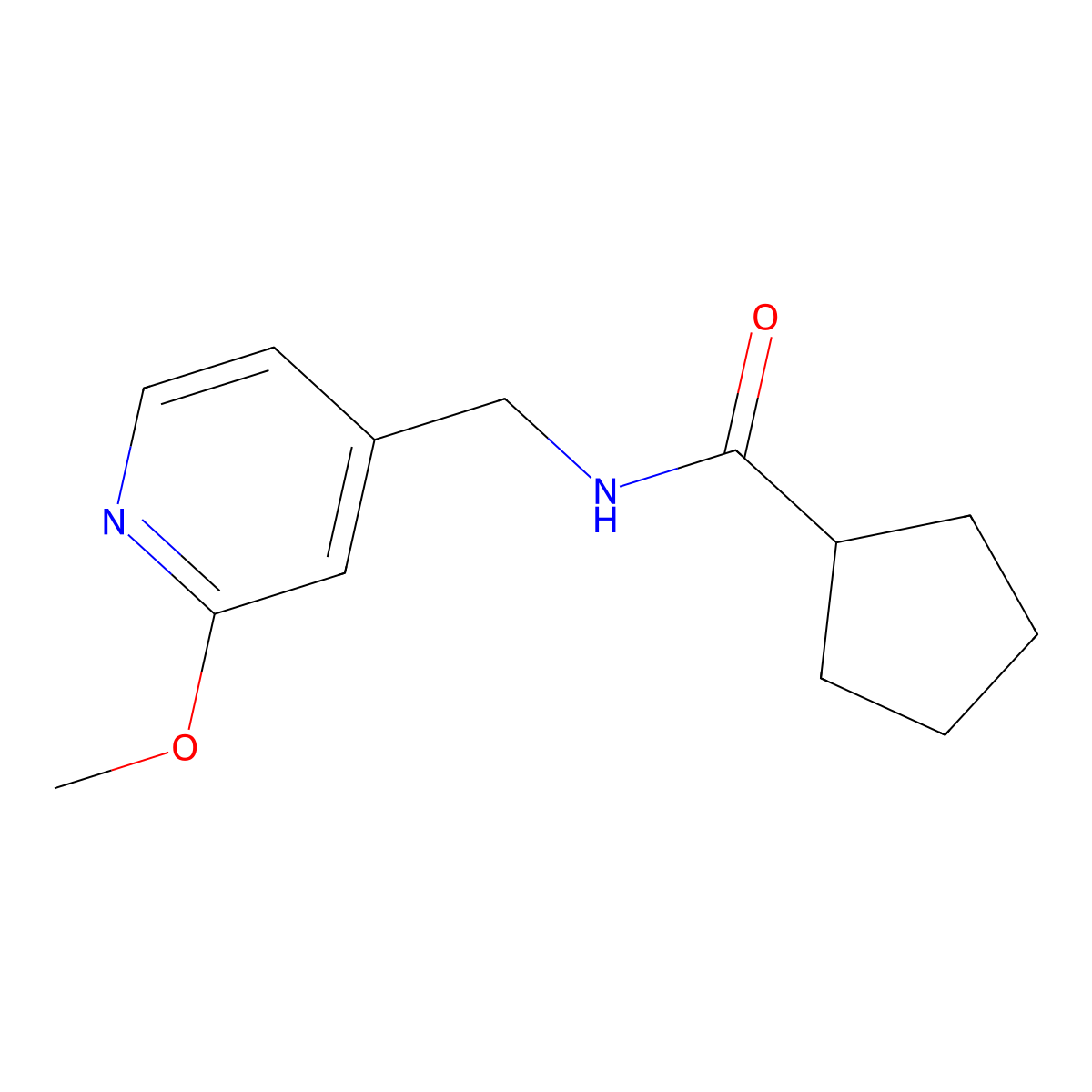 N-[(2-methoxypyridin-4-yl)methyl]cyclopentanecarboxamide molecular structure, CAS 1061668-04-9