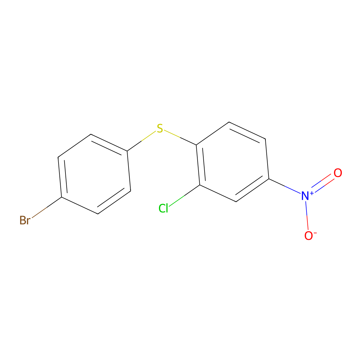 (4-Bromophenyl)(2-chloro-4-nitrophenyl)sulfane molecular structure, CAS 1061680-31-6