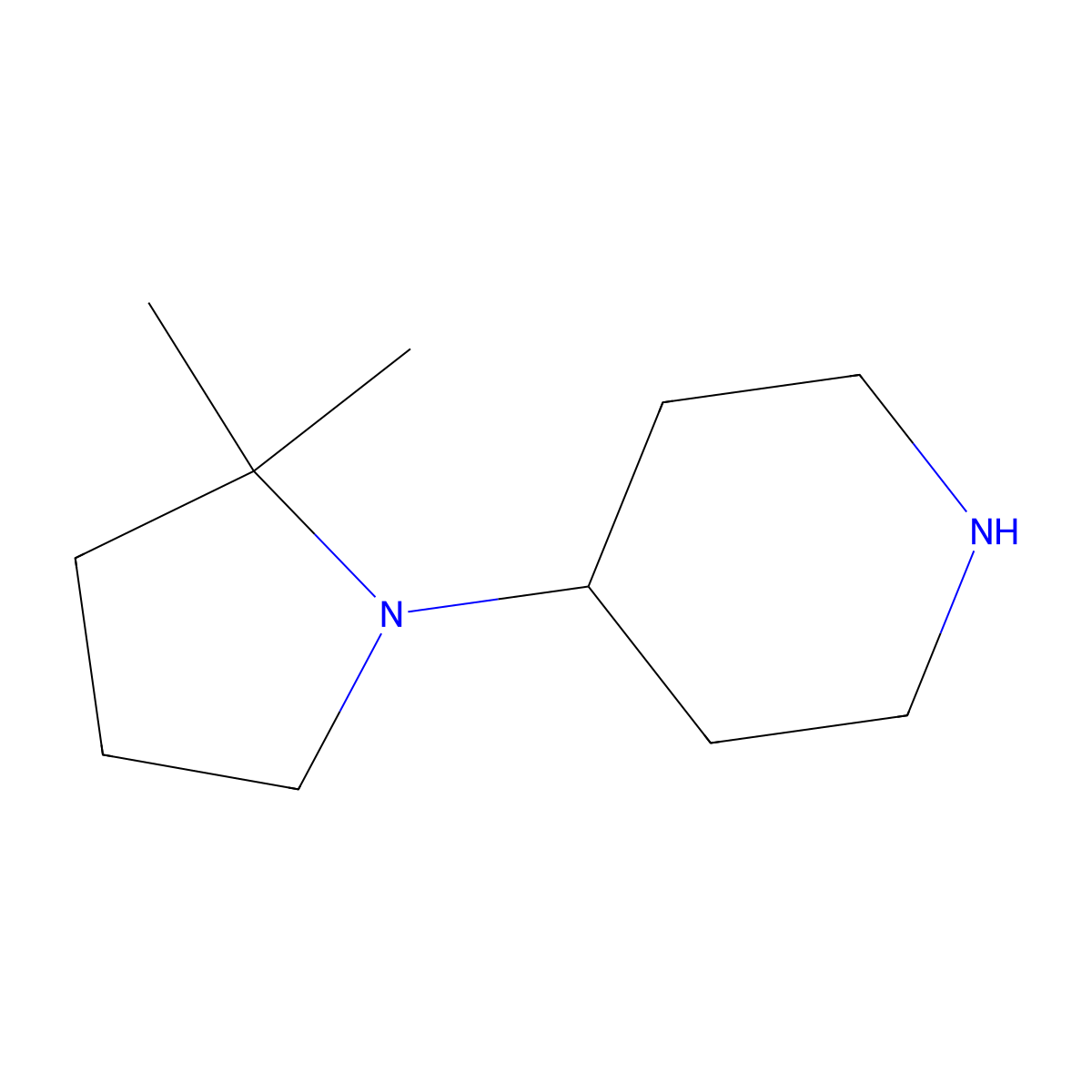 4-(2,2-Dimethylpyrrolidin-1-yl)piperidine molecular structure, CAS 1061682-59-4