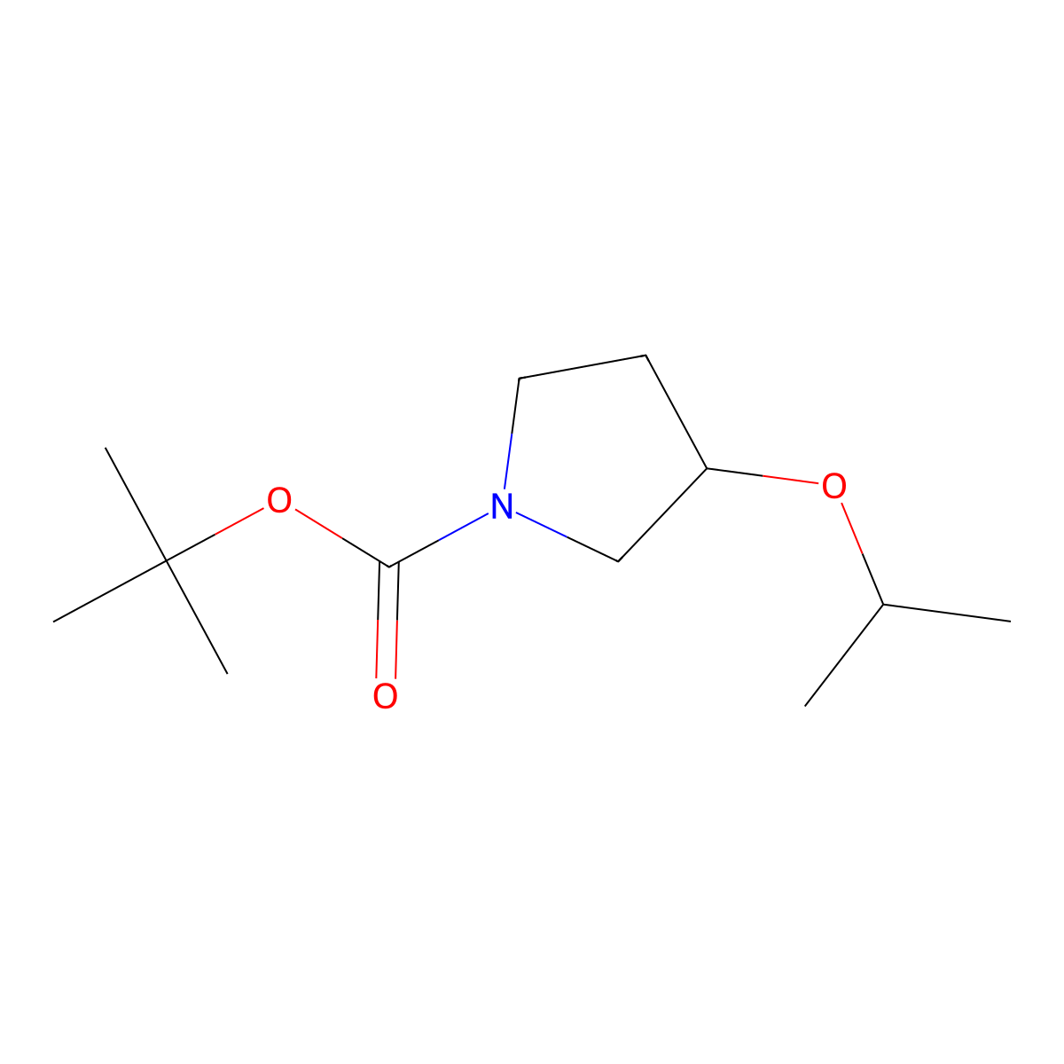 (S)-tert-butyl 3-isopropoxypyrrolidine-1-carboxylate molecular structure, CAS 1061682-71-0