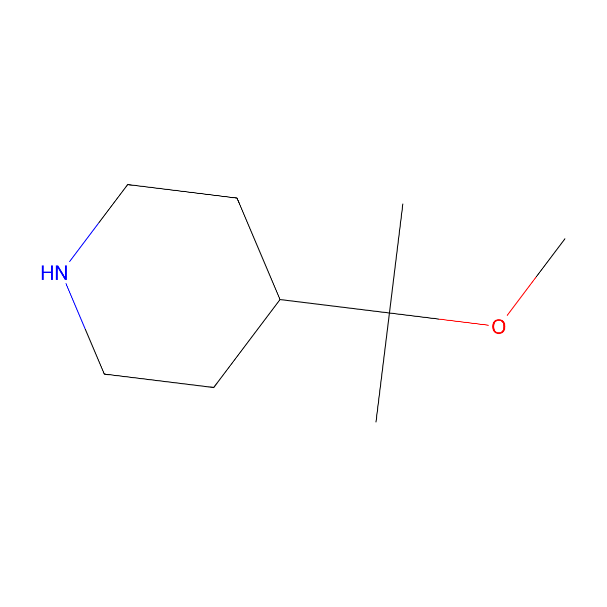 4-(2-Methoxypropan-2-yl)piperidine molecular structure, CAS 1061683-40-6