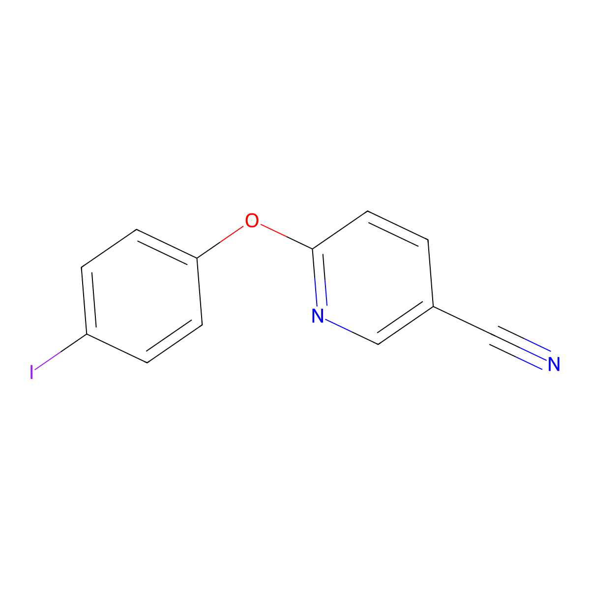 6-(4-Iodophenoxy)nicotinonitrile molecular structure, CAS 1061725-46-9