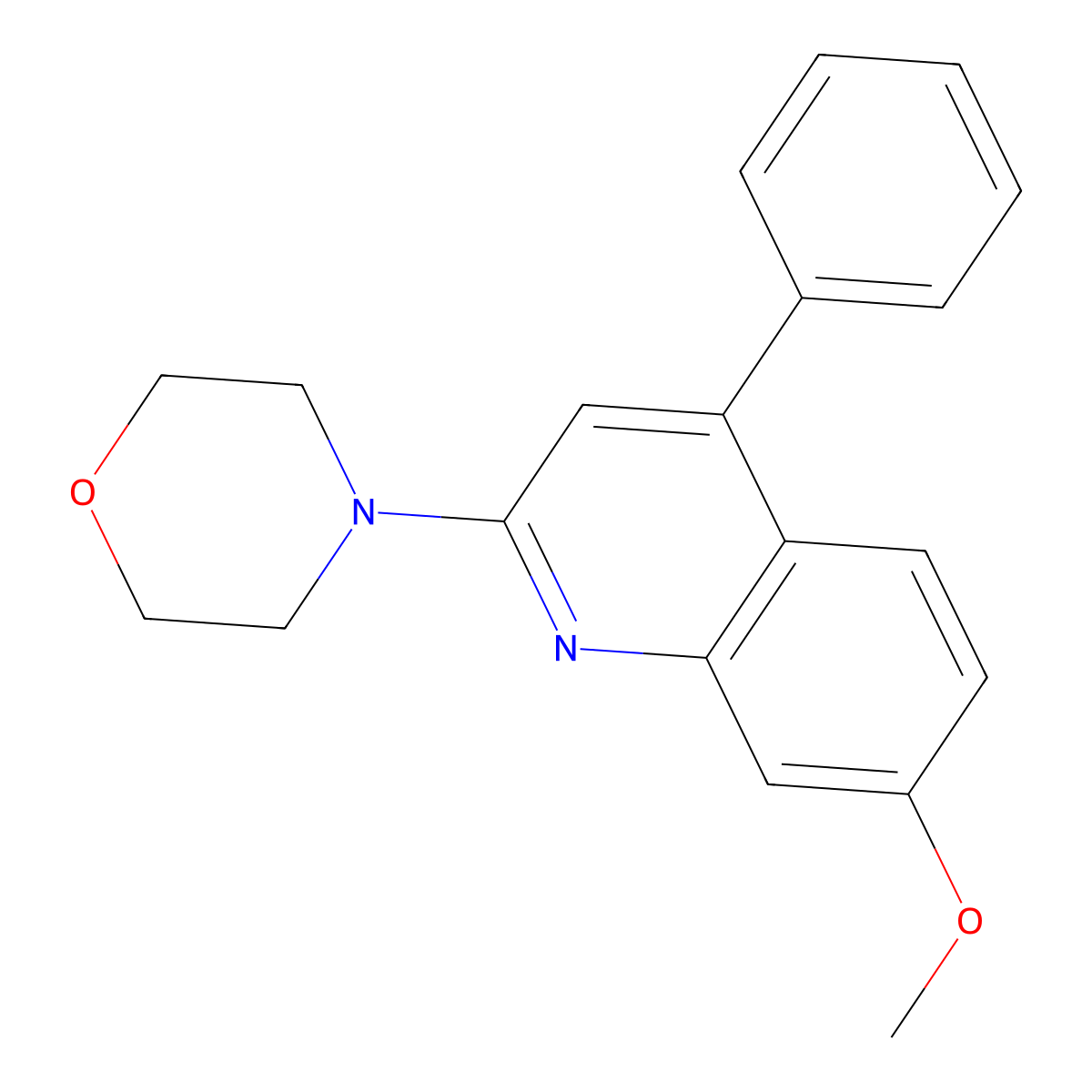 7-Methoxy-2-morpholin-4-yl-4-phenylquinoline molecular structure, CAS 1061737-09-4