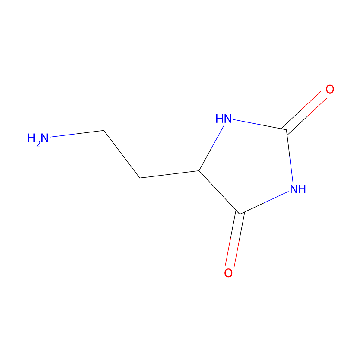 5-(2-Aminoethyl)imidazolidine-2,4-dione molecular structure, CAS 106174-83-8