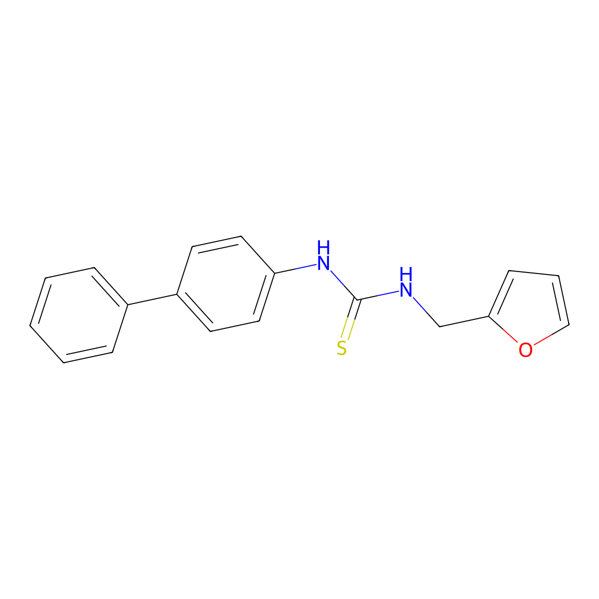 1-(Biphenyl-4-yl)-3-(furan-2-ylmethyl)thiourea molecular structure, CAS 1061741-26-1