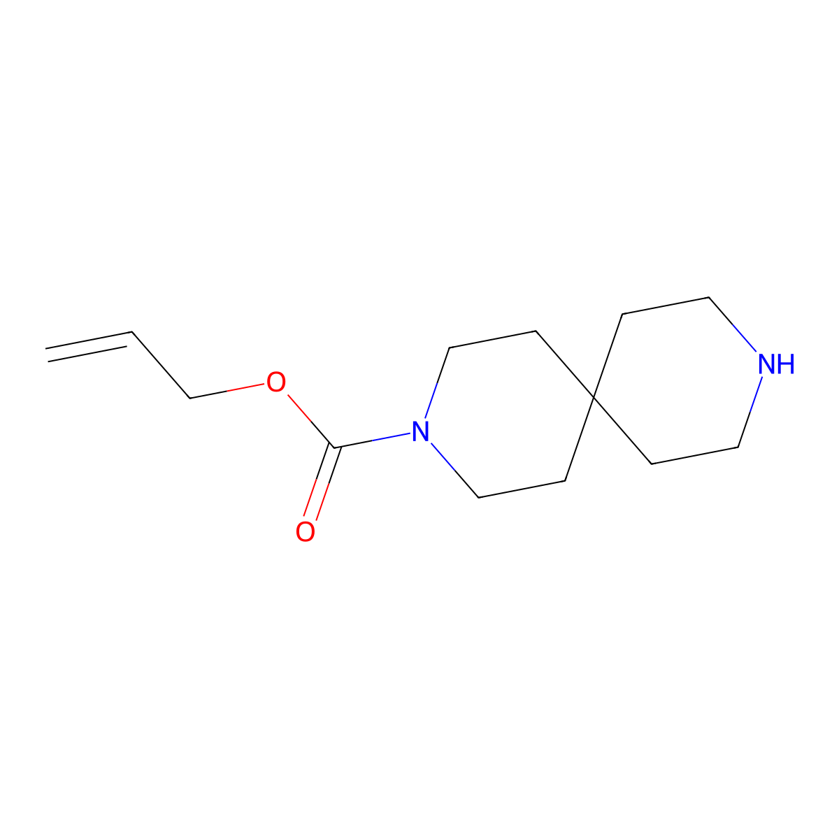 Prop-2-enyl 3,9-diazaspiro[5.5]undecane-3-carboxylate molecular structure, CAS 1061755-65-4