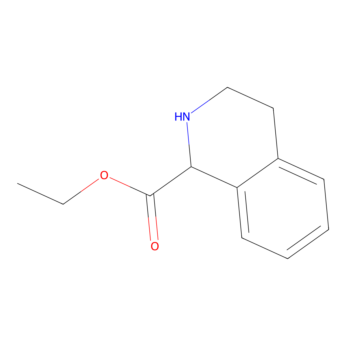 Ethyl 1,2,3,4-tetrahydroisoquinoline-1-carboxylate molecular structure, CAS 106181-28-6