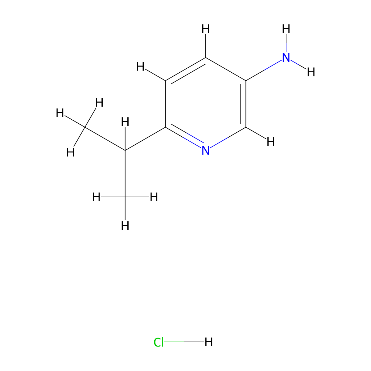 6-Isopropylpyridin-3-amine hydrochloride molecular structure, CAS 1061875-23-7