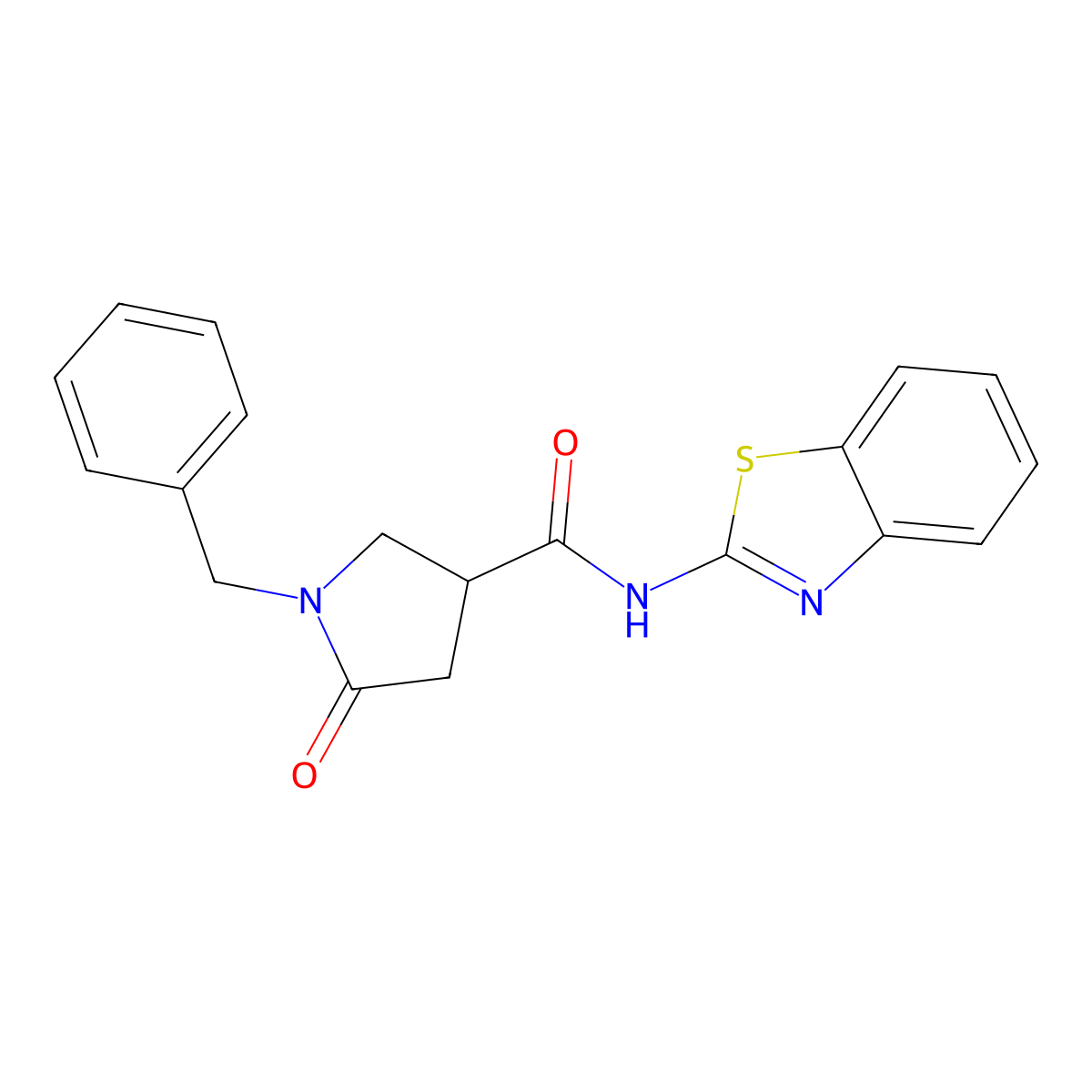 N-[(2Z)-1,3-benzothiazol-2(3H)-ylidene]-1-benzyl-5-oxopyrrolidine-3-carboxamide molecular structure, CAS 1061894-02-7