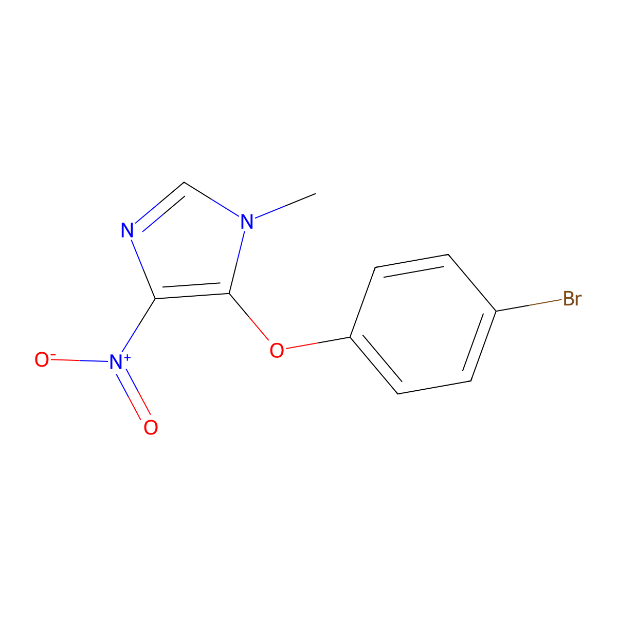 5-(4-bromophenoxy)-1-methyl-4-nitro-1H-imidazole molecular structure, CAS 1061999-85-6
