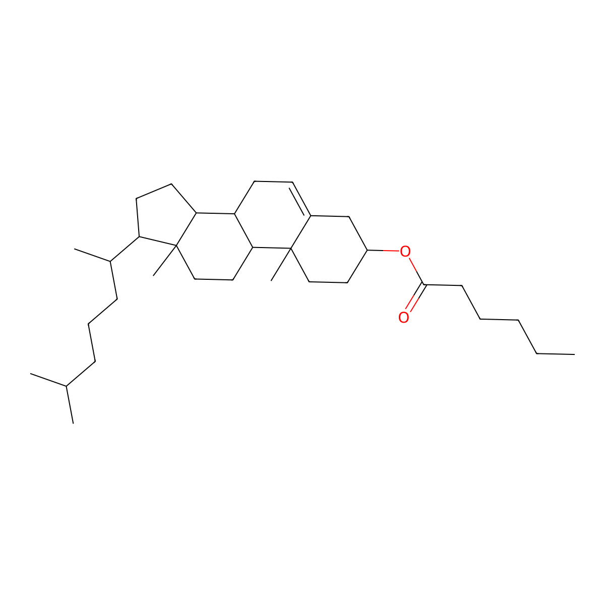 Cholest-5-en-3-ol (3beta)-, hexanoate molecular structure, CAS 1062-96-0