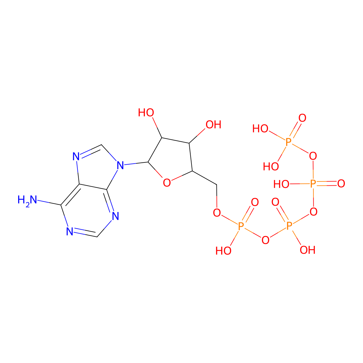 Adenosine tetraphosphate molecular structure, CAS 1062-98-2