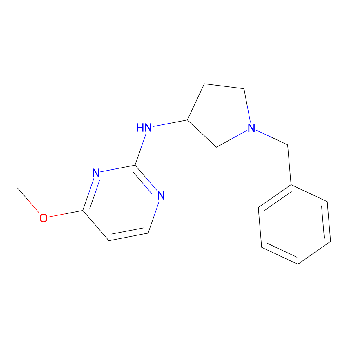 N-(1-benzylpyrrolidin-3-yl)-4-methoxypyrimidin-2-amine molecular structure, CAS 1062005-57-5