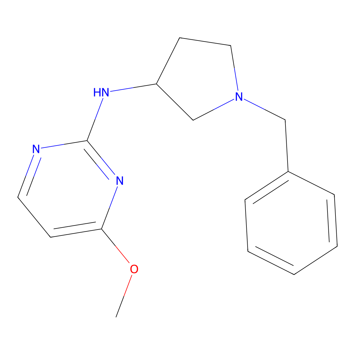 N-(1-benzylpyrrolidin-3-yl)-4-methoxypyrimidin-2-amine molecular structure, CAS 1062005-57-5