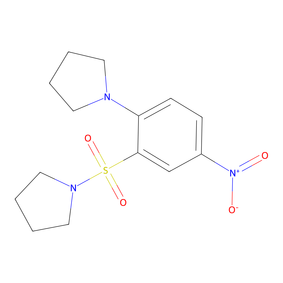 1-[4-Nitro-2-(pyrrolidine-1-sulfonyl)phenyl]pyrrolidine molecular structure, CAS 1062014-21-4