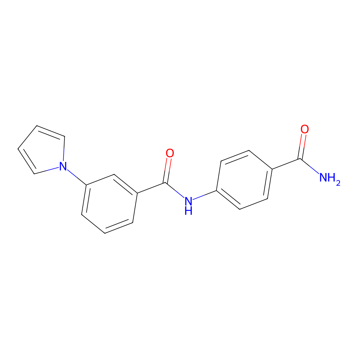 N-(4-carbamoylphenyl)-3-(1H-pyrrol-1-yl)benzamide molecular structure, CAS 1062017-75-7