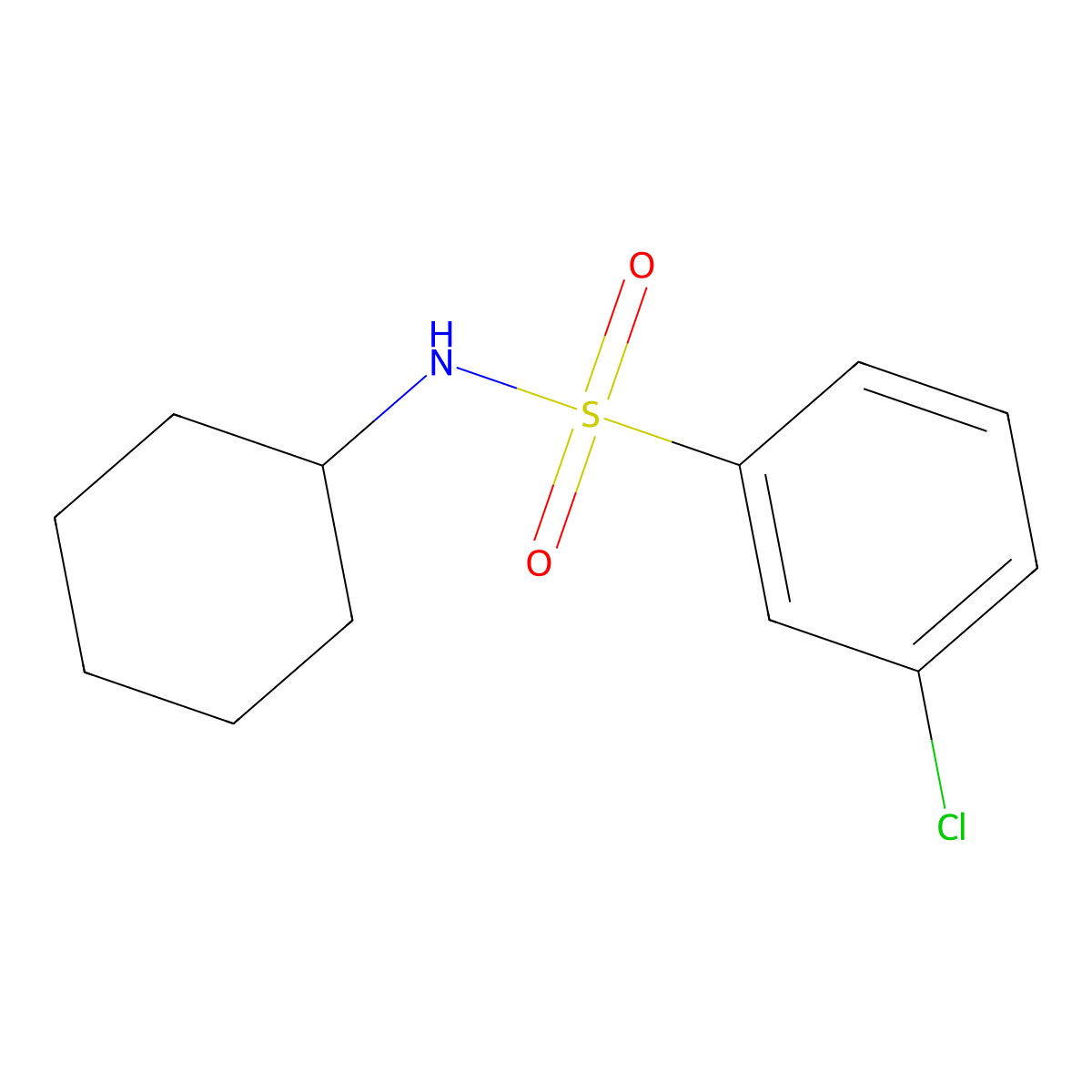 3-Chloro-n-cyclohexylbenzene-1-sulfonamide molecular structure, CAS 1062029-36-0
