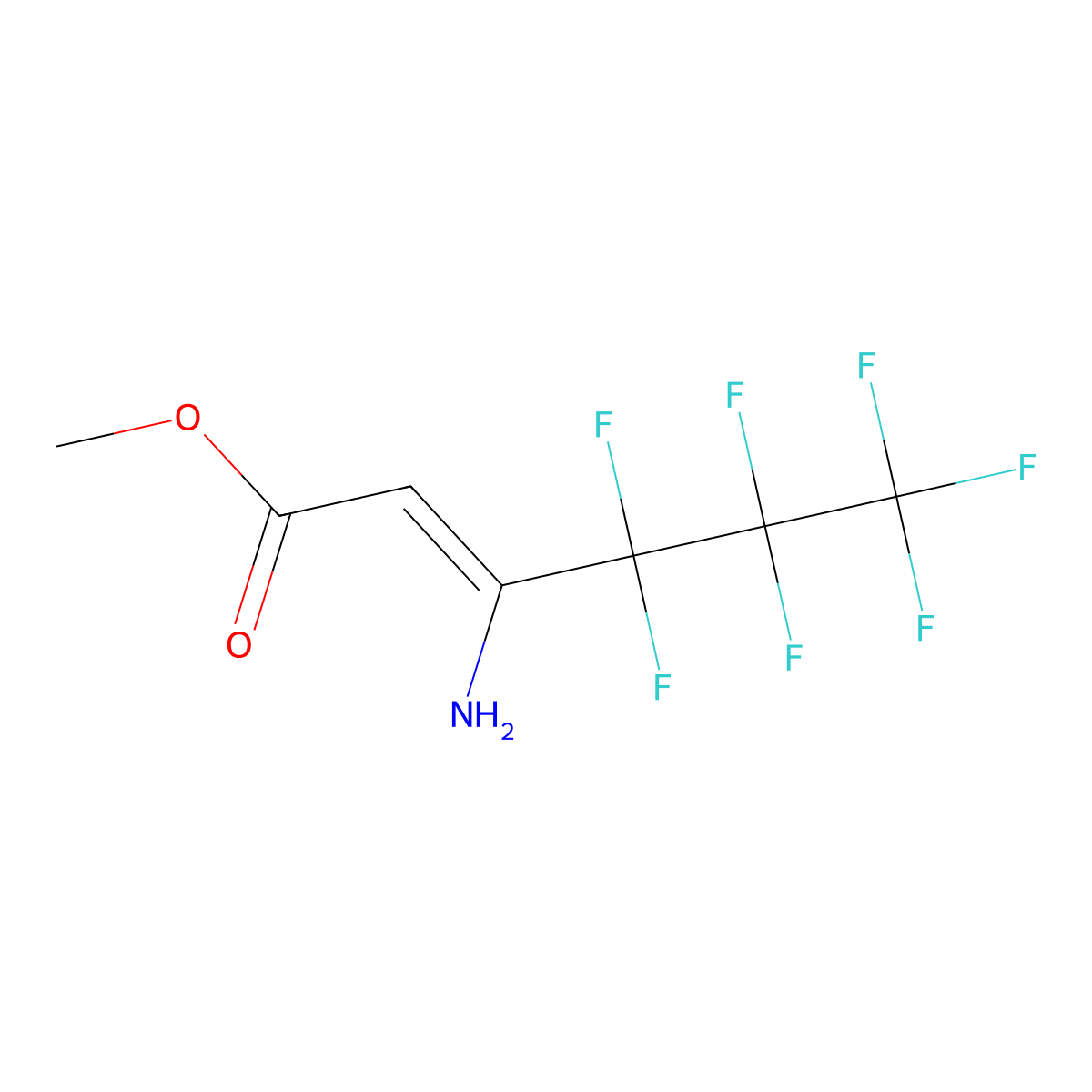 Methyl 3-amino-4,4,5,5,6,6,6-heptafluorohex-2-enoate molecular structure, CAS 106203-17-2