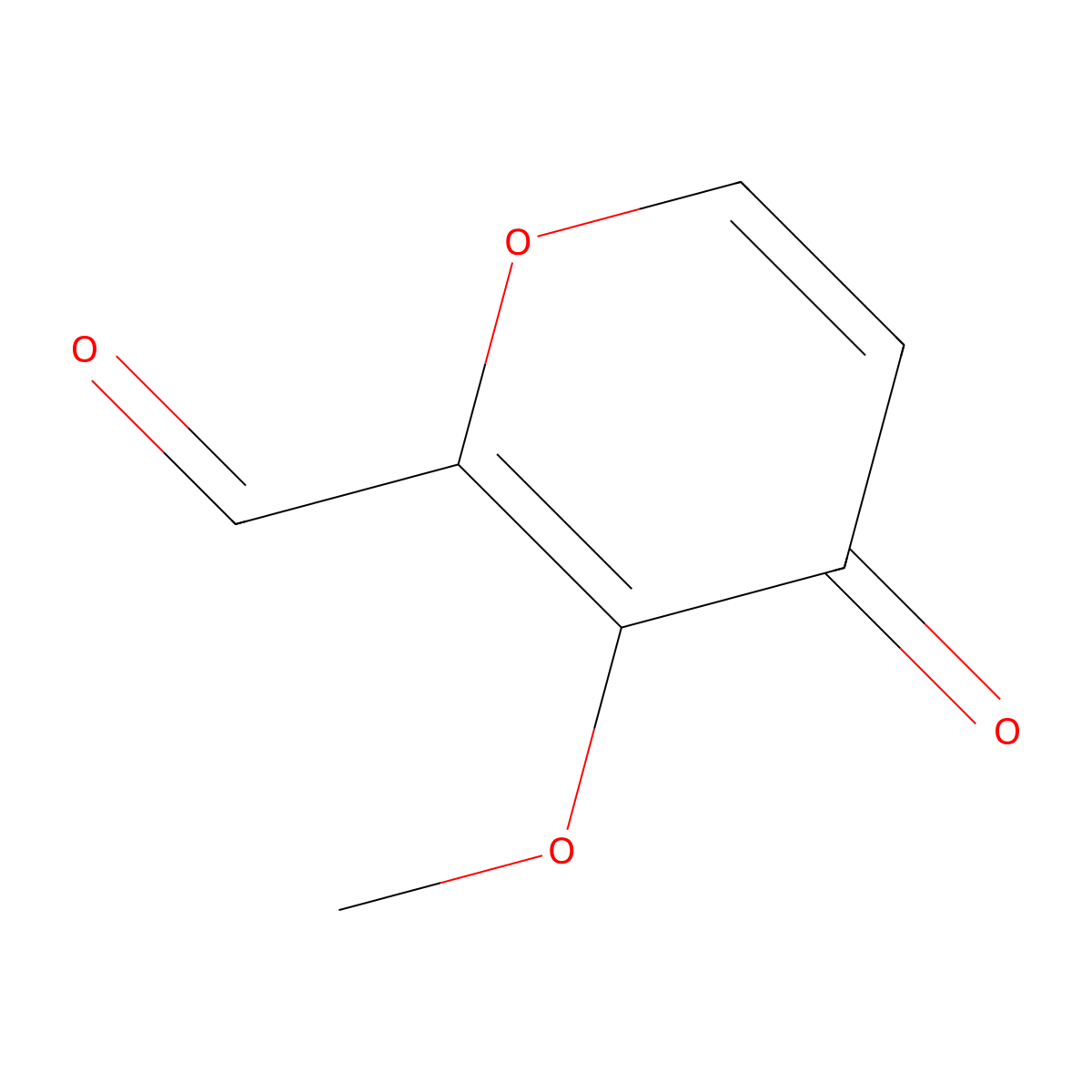 3-Methoxy-4-oxo-4H-pyran-2-carbaldehyde molecular structure, CAS 106203-47-8